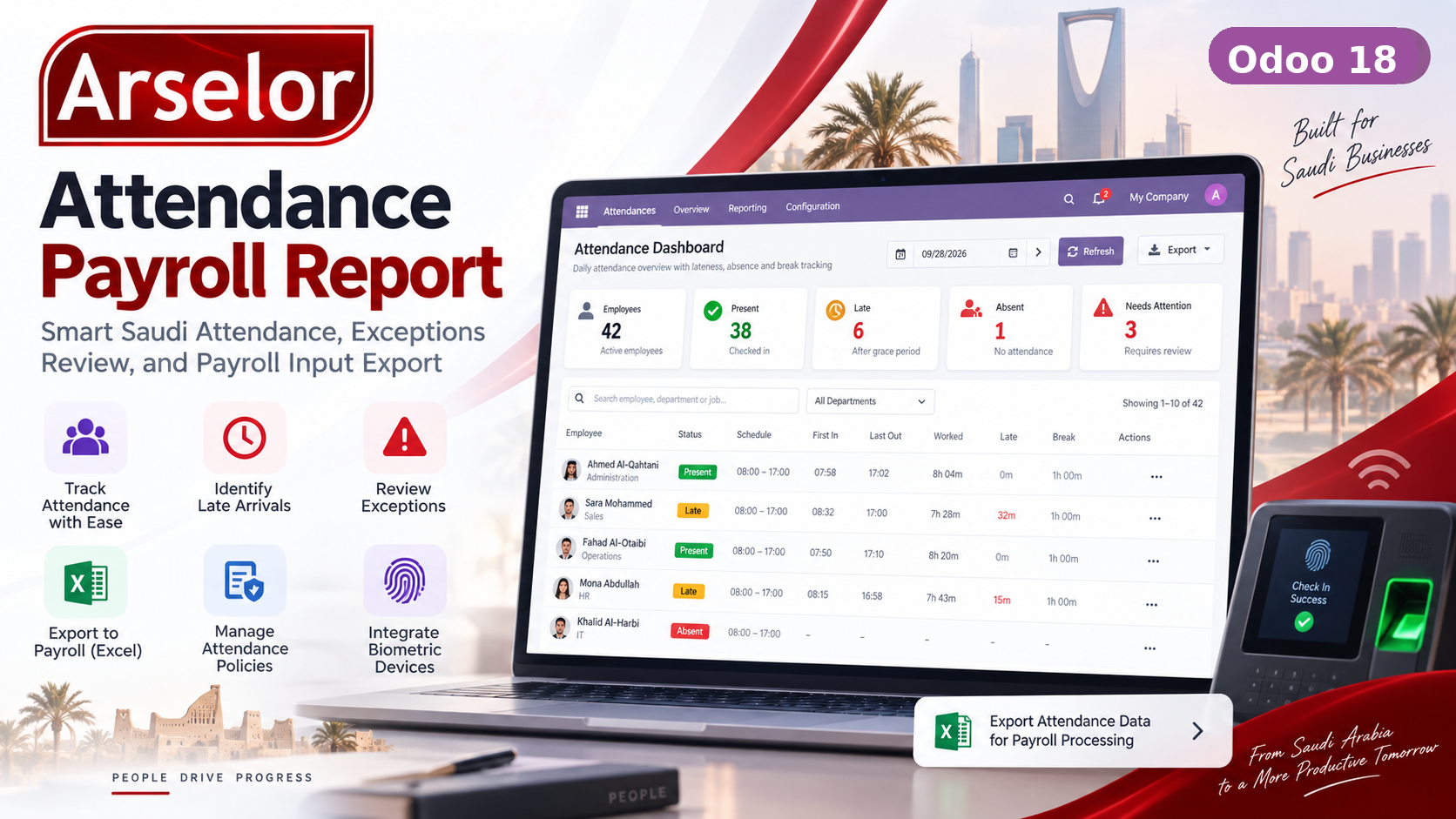 Attendance Payroll Report for Odoo 18